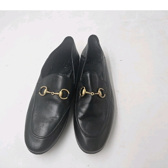 GUCCI Brixton Black Leather Horsebit Loafer Size EU 36.5 US 6.5 Collapsible Heel - Picture 7 of 16
